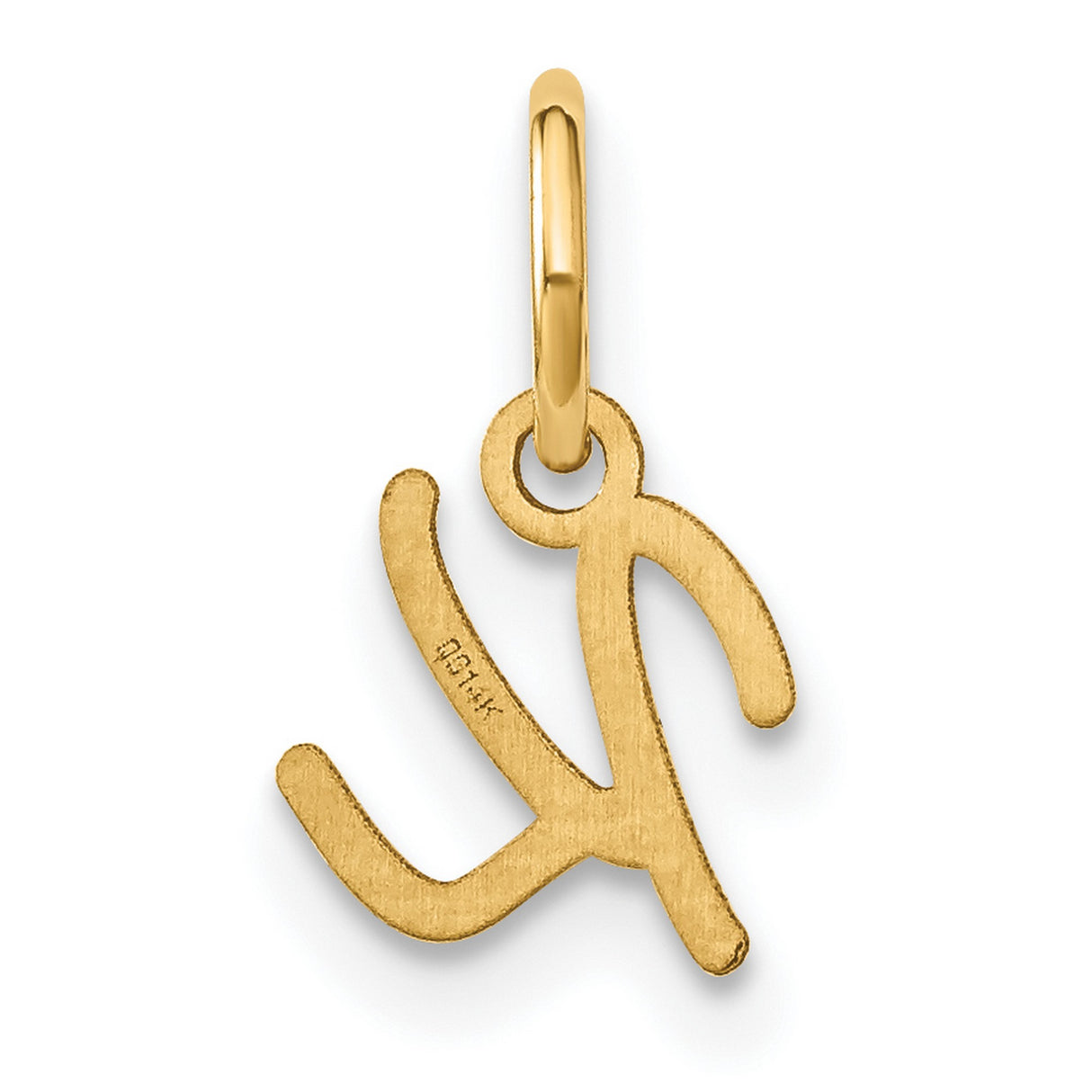 10k Yellow Gold Initial K Pendant Charm, Script Letter Alphabet Jewelry for Women