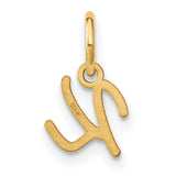 10k Yellow Gold Initial K Pendant Charm, Script Letter Alphabet Jewelry for Women