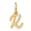 10k Yellow Gold Initial K Pendant Charm, Script Letter Alphabet Jewelry for Women