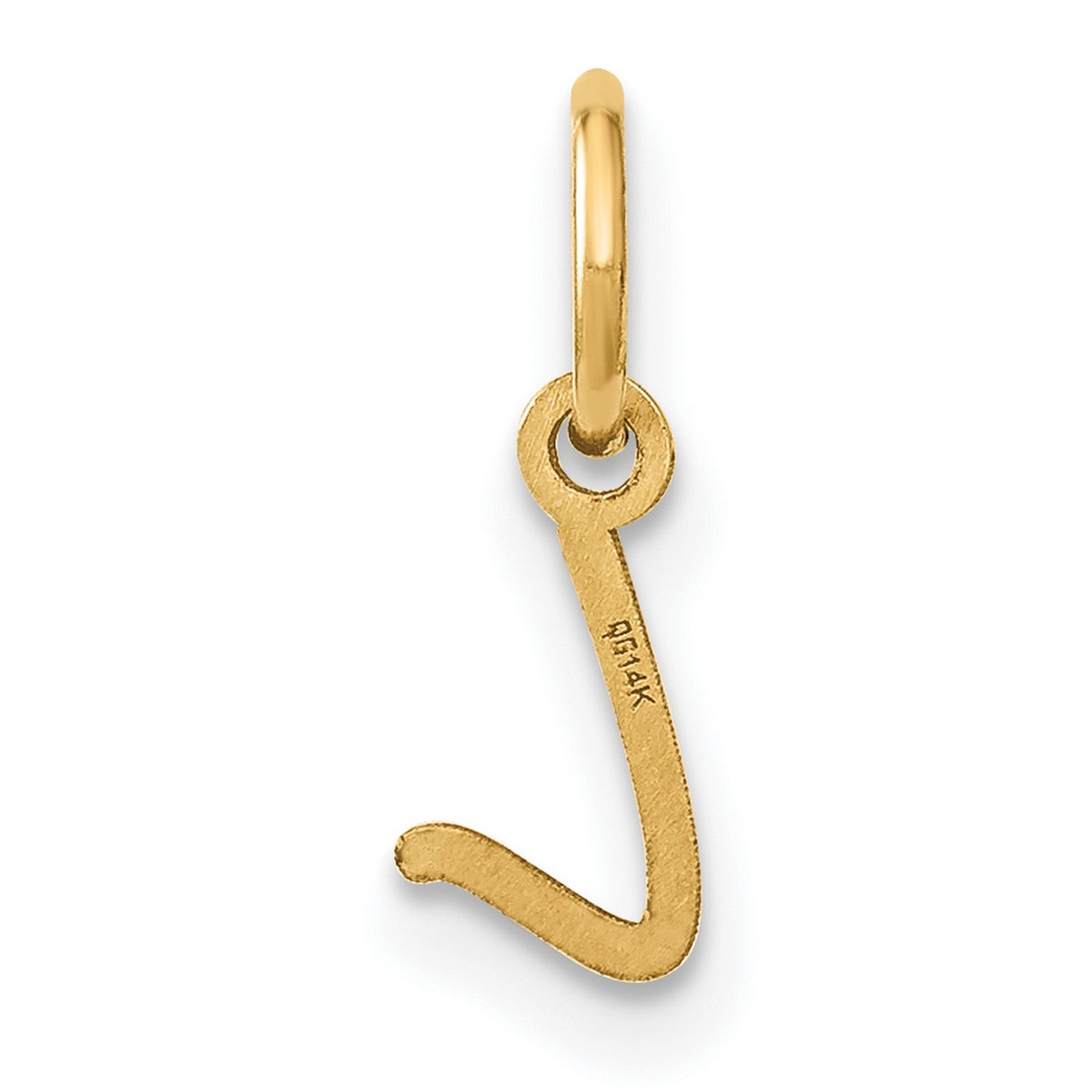 10k Yellow Gold Script L Pendant, Cursive Letter Charm, Initial Jewelry for Women