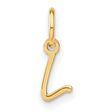 10k Yellow Gold Script L Pendant, Cursive Letter Charm, Initial Jewelry for Women