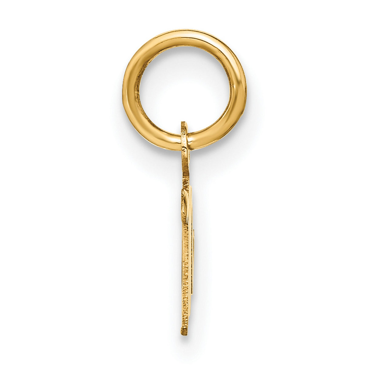 Upper case Letter M Initial Charm Pendant in Real 10k Yellow Gold