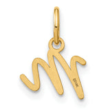 Upper case Letter M Initial Charm Pendant in Real 10k Yellow Gold