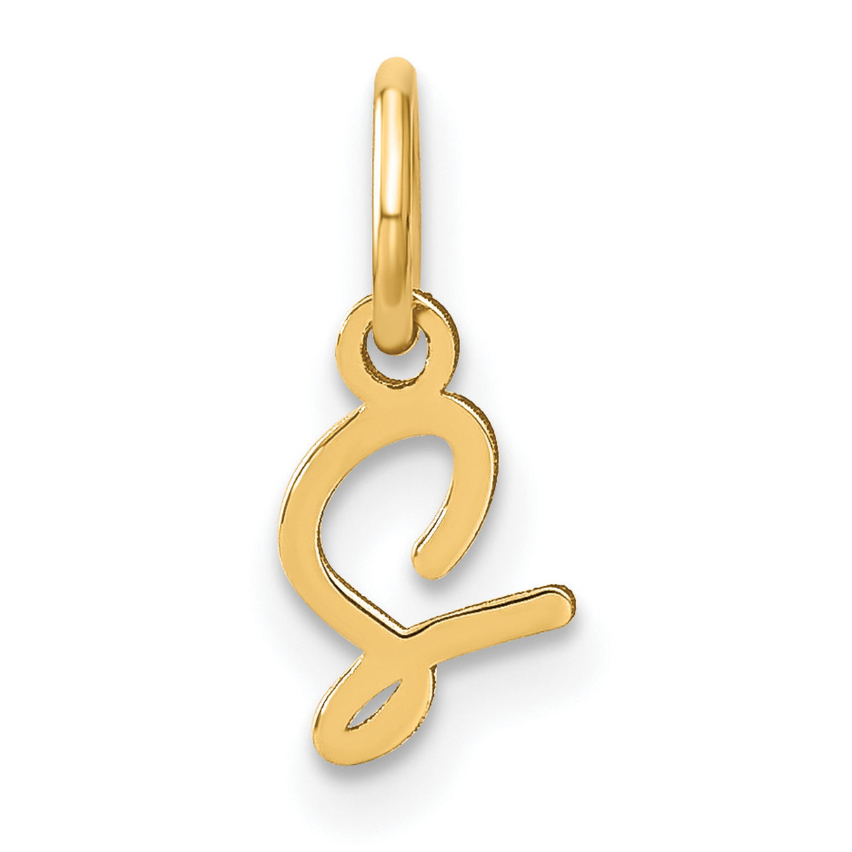 Upper case Letter S Initial Charm Pendant in Real 10k Yellow Gold