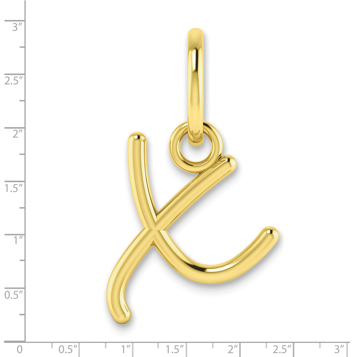 10k Yellow Gold Letter K Pendant Charm, Polished Alphabet Monogram Jewelry for Women or Unisex Wear