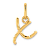 10k Yellow Gold Letter K Pendant Charm, Polished Alphabet Monogram Jewelry for Women or Unisex Wear