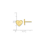 10k Yellow Gold Heart Shaped Initial C Stud Earring, Monogram Letter Jewelry for Women