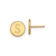 10k Yellow Gold Stud Earring, Letter S Monogram, Minimalist Initial Design, Unisex