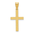 10k Yellow Gold Cross Pendant with Brushed Finish and Beveled Edge