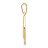 10k Yellow Gold Ichthys Fish Pendant with Cross Symbol, Christian Religious Charm
