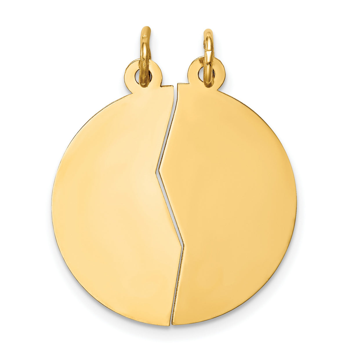 10k Yellow Gold Mizpah Coin Pendant with Split Heart and Genesis 31:49 Scripture