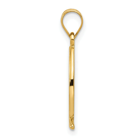 10k Yellow Gold Ichthys Fish Pendant, Open Christian Symbol Design, Jesus Faith Charm
