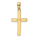 10k Yellow Gold Cross Pendant, Classic Latin Design Religious Charm for Men and Women