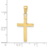 10k Yellow Gold Cross Pendant, Classic Latin Design Religious Charm for Men and Women
