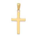 10k Yellow Gold Cross Pendant, Classic Latin Design Religious Charm for Men and Women