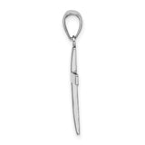 10k White Gold Cross Pendant with Mirror Shine Finish, Sleek Modern Style for Men and Women
