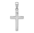 10k White Gold Cross Pendant with Mirror Shine Finish, Sleek Modern Style for Men and Women