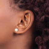 10k White Gold Stud Earrings with Round White Cultured Pearls, Classic Style