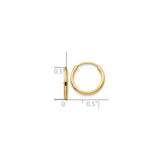 10k Yellow Gold Hoop Earrings, Classic Polished Round Hoops, Lightweight Minimalist Design