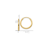 10k Yellow Gold Hoop Earrings, Classic Polished Endless Hoops, Lightweight Minimalist Design for Women