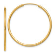 10k Yellow Gold Hoop Earrings, Classic Round Polished Finish, Lightweight Minimalist Style