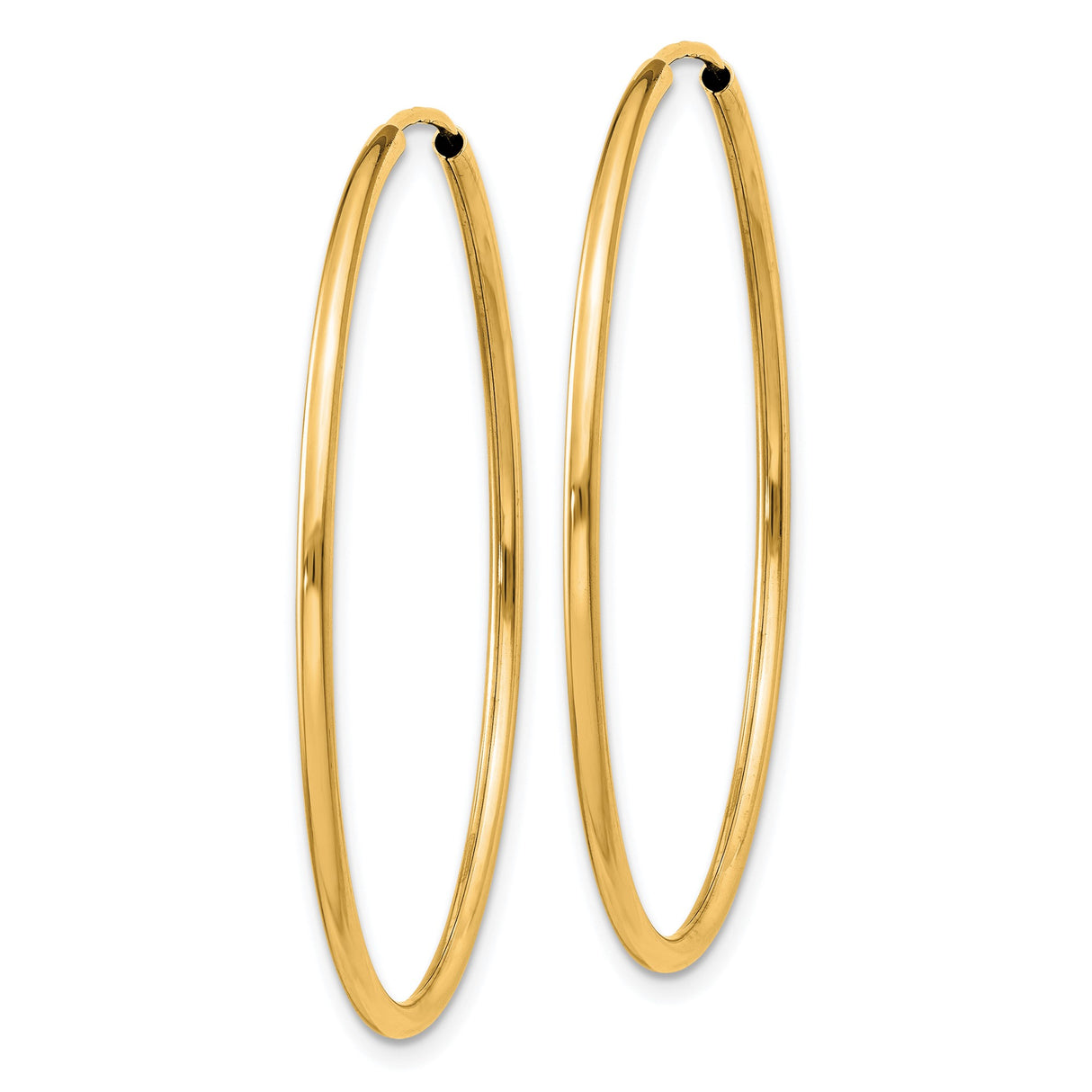10k Yellow Gold Hoop Earrings, Classic Minimalist Round Design for Women