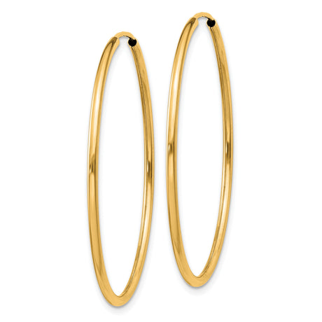 10k Yellow Gold Hoop Earrings, Classic Minimalist Round Design for Women
