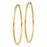 10k Yellow Gold Hoop Earrings, Large Round Polished Minimalist Design for Women