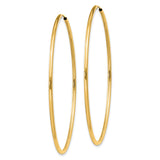 10k Yellow Gold Hoop Earrings, Lightweight Polished Endless Round Hoops for Women