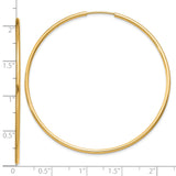 10k Yellow Gold Hoop Earrings, Lightweight Polished Endless Round Hoops for Women