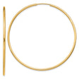10k Yellow Gold Hoop Earrings, Lightweight Polished Endless Round Hoops for Women