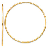 10k Yellow Gold Hoop Earrings, Lightweight Polished Endless Round Hoops for Women
