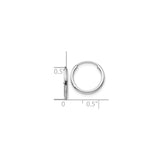 10k White Gold Hoop Earrings, Sleek Polished Minimalist Endless Style for Women and Men