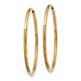 10k Yellow Gold Hoop Earrings, Polished and Textured Classic Round Hoops for Women