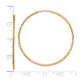 10k Yellow Gold Hoop Earrings, Large Textured and Polished Lightweight Design for Women