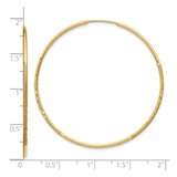 10k Yellow Gold Bangle Bracelet, Round Textured Design with Diamond-Cut Accents