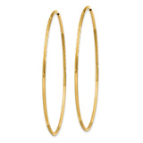 10k Yellow Gold Hoop Earrings with Textured and Polished Finish, Etched Detailing, Lightweight Round Design