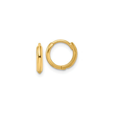 10k Yellow Gold Small Hoop Earrings, Polished Finish, Lightweight Minimalist Design