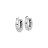 10k White Gold Huggie Hoop Earrings, Small Round Minimalist Design for Men or Women