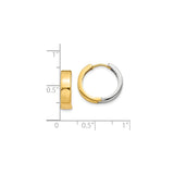 10k Two-Tone Gold Hoop Earrings, Hinged Design, Sleek Minimalist Style for Women
