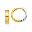 10k Two-Tone Gold Hoop Earrings, Hinged Design, Sleek Minimalist Style for Women