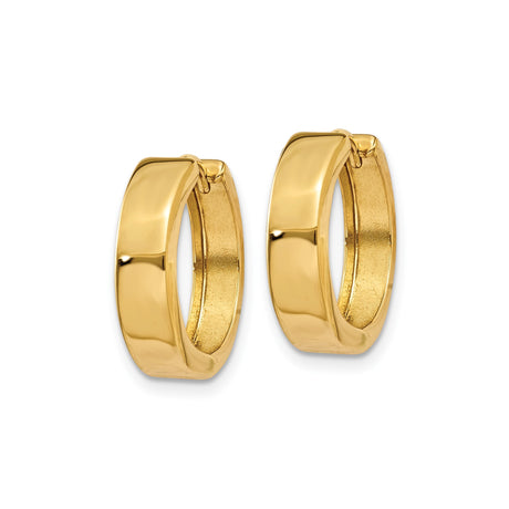 10k Yellow Gold Hoop Earrings, Polished Finish, Classic Minimalist Style for Women or Unisex Wear