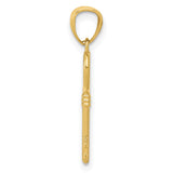 10k Yellow Gold Heart Key Pendant with Openwork Design, Romantic Charm for Women