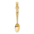 10k Yellow Gold Spoon Pendant Charm, Miniature Culinary Design, Unisex Jewelry