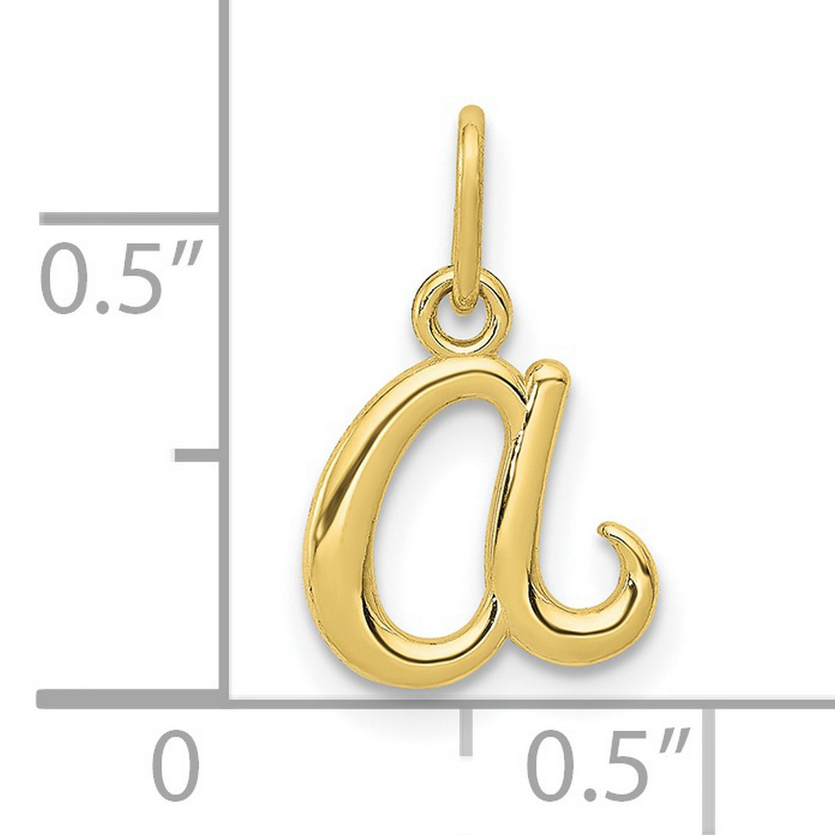 Letter a Initial Charm Pendant in Real 10k Yellow Gold