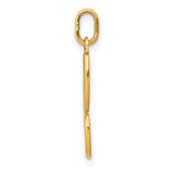 10k Yellow Gold Script Letter B Pendant, Polished Cursive Initial Charm for Women