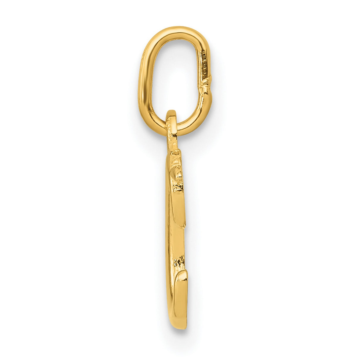 10k Yellow Gold Initial Pendant, Cursive Letter C Charm, Dainty Monogram Jewelry for Women