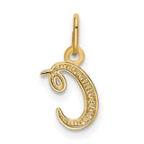 10k Yellow Gold Initial Pendant, Cursive Letter C Charm, Dainty Monogram Jewelry for Women