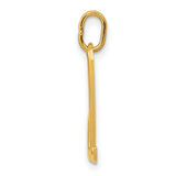 10k Yellow Gold Script L Pendant, Polished Cursive Initial Charm for Women