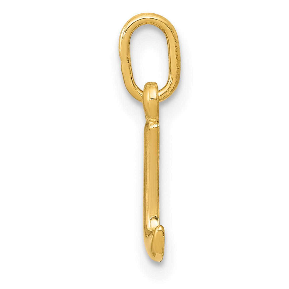 10k Yellow Gold Pendant, Lowercase Letter J Script Initial Charm for Women